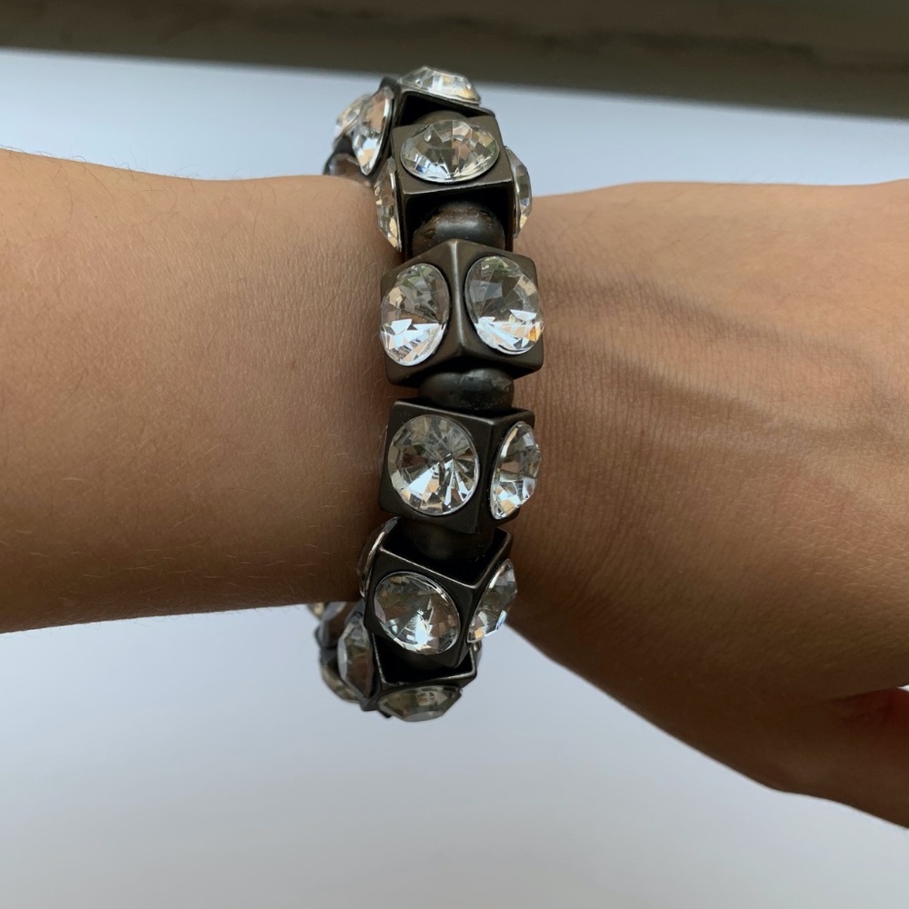 Bold Black and Stoned Bracelet